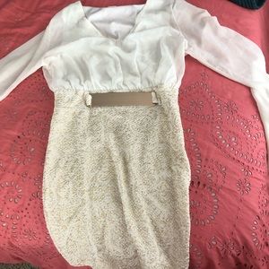White and gold dress